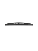 Alpinestars Supertech Roll Off Mud Strip, Motocross Goggle Accessory, black and transparent curved strip with white 'ONE GOAL. ONE VISION.' text, designed for off-road racing visibility