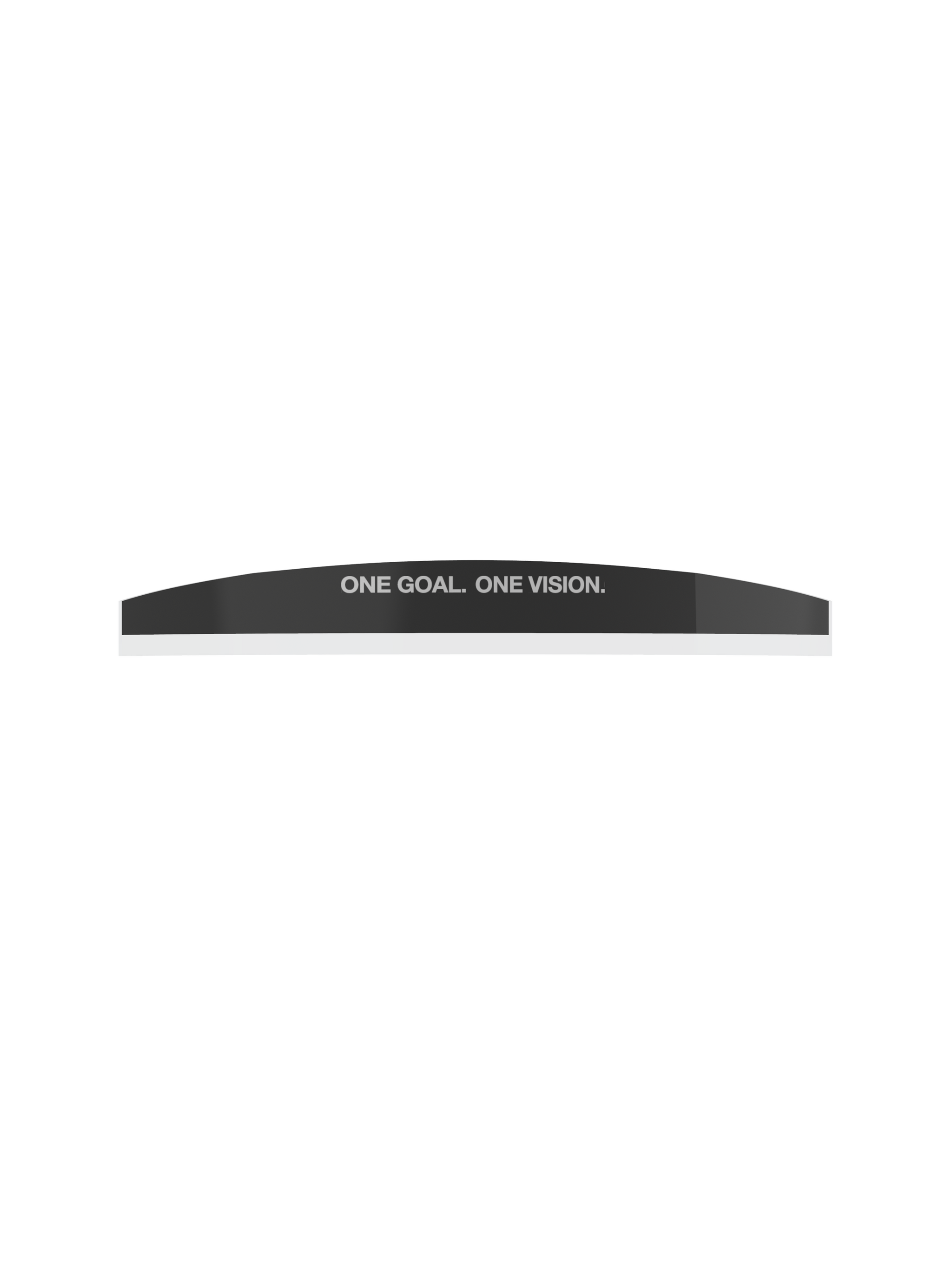 Alpinestars Supertech Roll Off Mud Strip, Motocross Goggle Accessory, black and transparent curved strip with white 'ONE GOAL. ONE VISION.' text, designed for off-road racing visibility