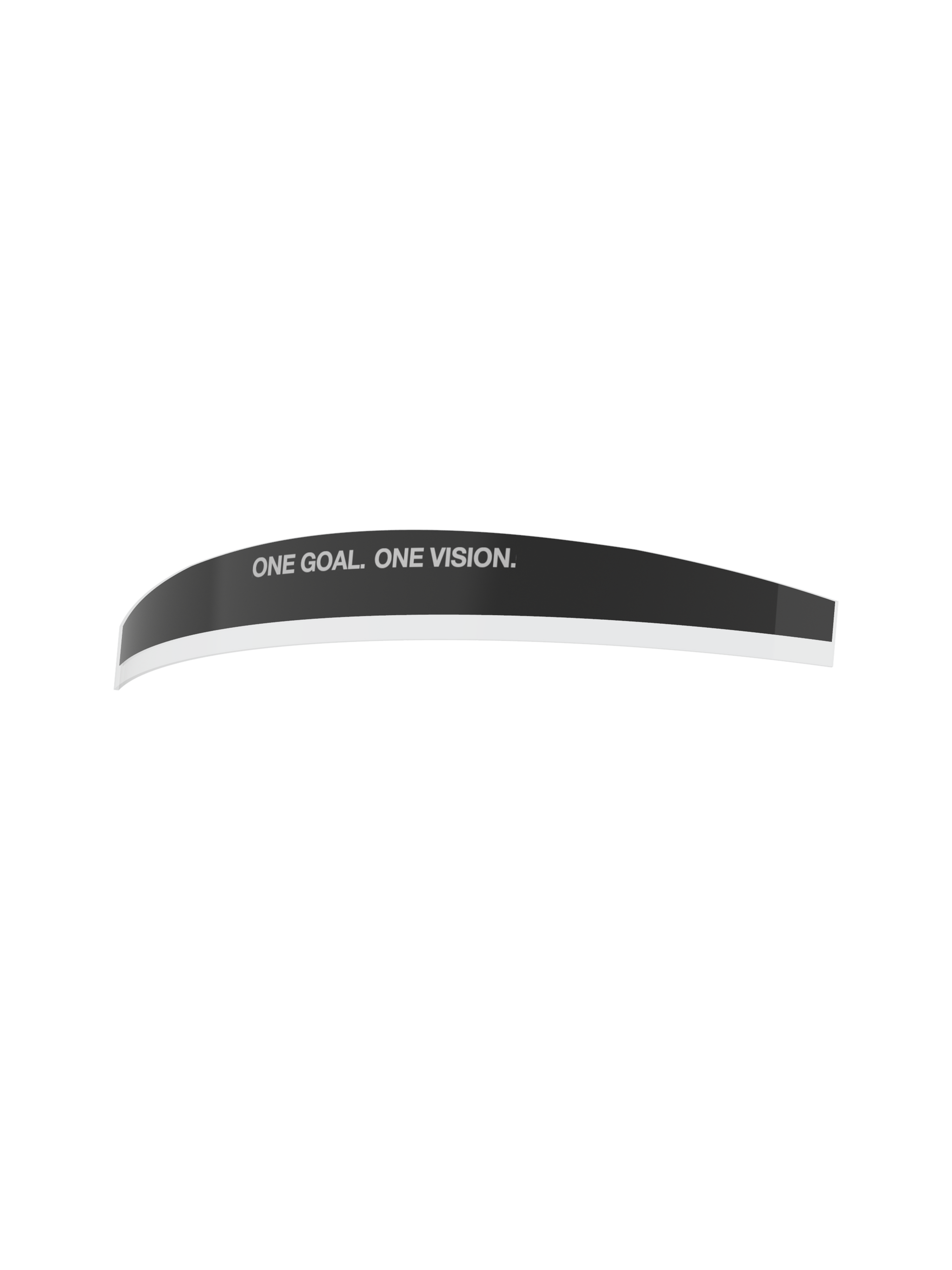 Alpinestars Supertech Roll Off Mud Strip, Goggle Accessory, Transparent, curved clear strip featuring "ONE GOAL. ONE VISION." text, designed for motocross vision management