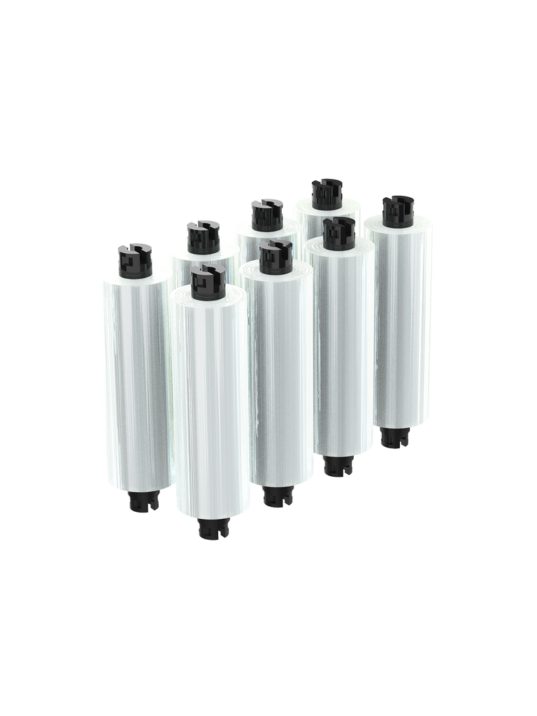 Alpinestars Wide-Vision Roll Off Charge, 8-pack of Transparent Goggle Roll-Off Film Rolls, 45mm clear polyester rolls with black plastic cores, accessory for motocross and off-road racing visibility