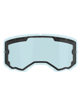 Alpinestars Vision 8-5-3 Dual Pane Lens, Light Blue tinted replacement goggle lens, black inner seal with "ONE GOAL. ONE VISION." branding, side tear-off posts, curved design with top ventilation for motocross and off-road riding