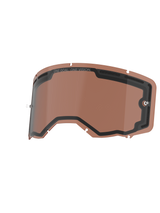 Alpinestars Vision 8-5-3 Dual Pane Lens, Replacement Goggle Lens, Copper Rose, vented dual-pane design with black seal, features 'ONE GOAL. ONE VISION.' branding and integrated tear-off posts, durable polycarbonate for off-road performance.