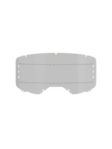 Alpinestars Vision 8-5-3 Roll Off Film, Goggles Accessory, Smoke, featuring a curved polycarbonate lens with silicone glide lines, mounting holes for roll-off canisters, and anti-fog coating for motocross and off-road racing