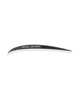 Alpinestars Vision 8-5-3 Roll Off Mud Strip, Motocross Goggle Accessory, Black and White, curved adhesive visor strip featuring "ONE GOAL. ONE VISION." branding, designed to divert water and mud over roll-off film