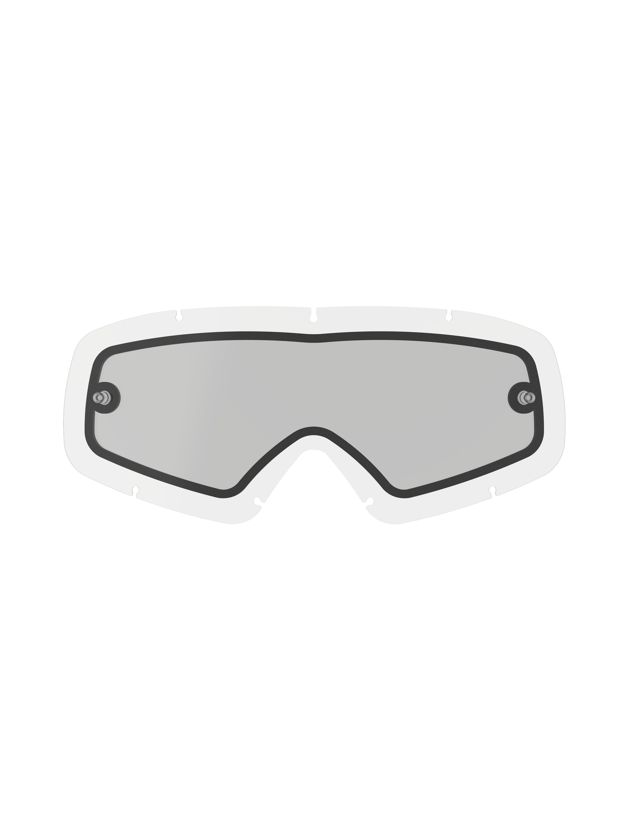 Alpinestars Vision Dual Pane Youth Lens, Clear Replacement Goggle Lens for Youth Motocross, Wide-View Curved Design with Black Perimeter Seal, Integrated Tear-Off Posts, Dual-Pane Anti-Fog Polycarbonate Construction