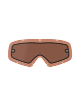 Alpinestars Vision Dual Pane Youth Lens, Copper Rose tinted replacement goggle lens, dual-pane construction with black gasket, integrated tear-off posts, seven-keyhole locking notches, curved polycarbonate for youth motocross and off-road racing