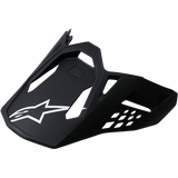 Alpinestars Supertech M10/M8 Visor, Motocross Helmet Replacement Peak, Matte Black finish, White A-star Logo, Aerodynamic Design with Ventilation Cutouts