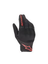 Alpinestars Copper Gloves, lightweight urban motorcycle gloves in Black and Red with covered hard knuckle protection.