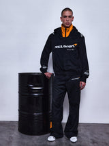 RSRV Arena Suit Jacket, Black Motorsport Jacket with Orange Lining, McLaren Racing Collaboration, Premium Streetwear, Unisex