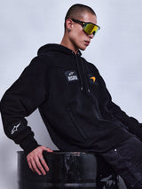 RSRV Rival Hoodie, Black Premium Streetwear Hoodie, Unisex, Alpinestars RSRV Logo and Patches, Front Kangaroo Pocket, Lifestyle Motorsport Fashion