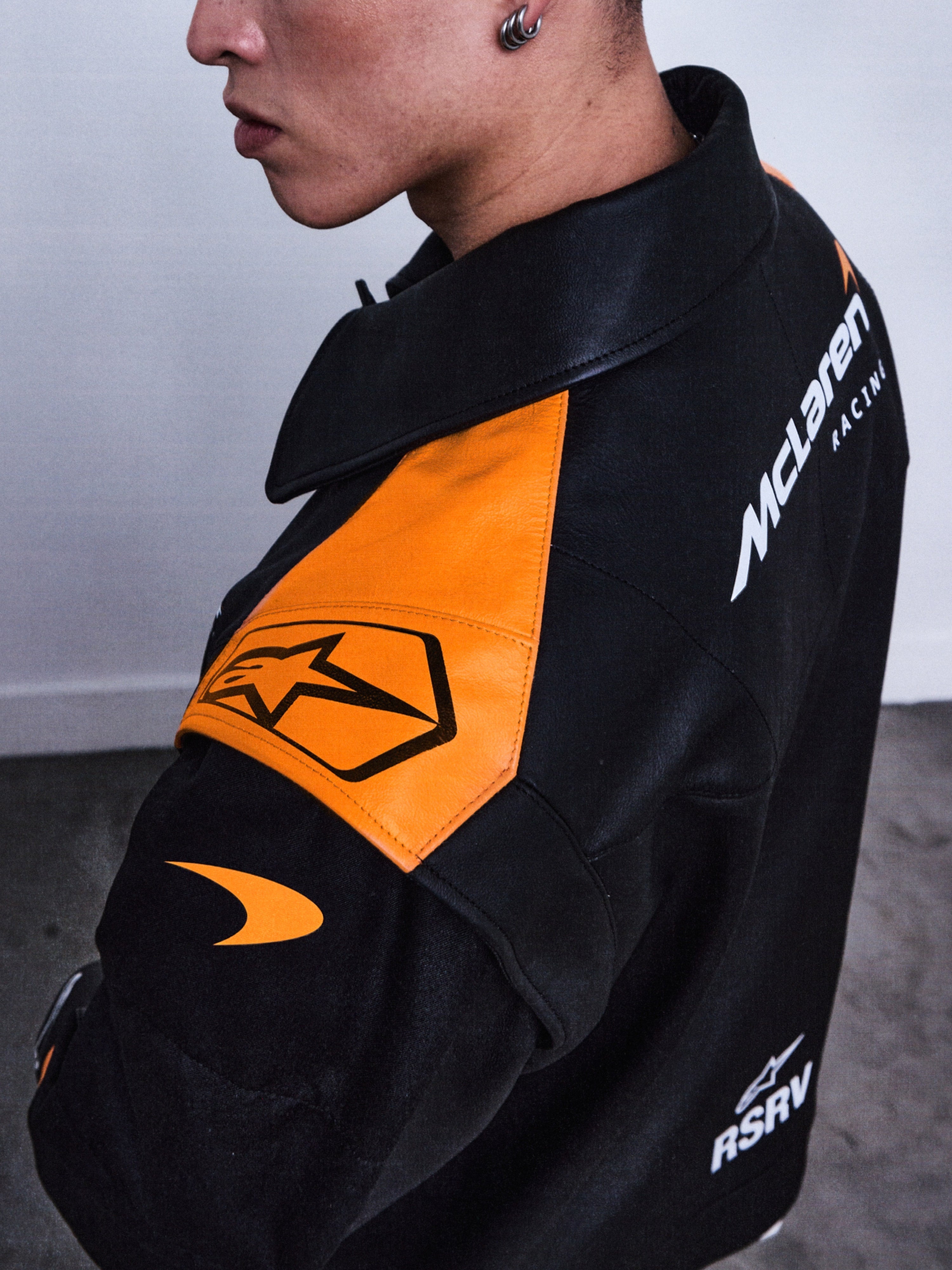 RSRV Track Star Leather Jacket - BLACK <p style=