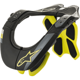 Alpinestars BNS Tech 2 Neck Support, Motorcycle Neck Brace, Black and Fluorescent Yellow, Ergonomic Carbon Polymer Frame with Padded Interior, Star Logo Detail, Motocross and Off-Road Protection