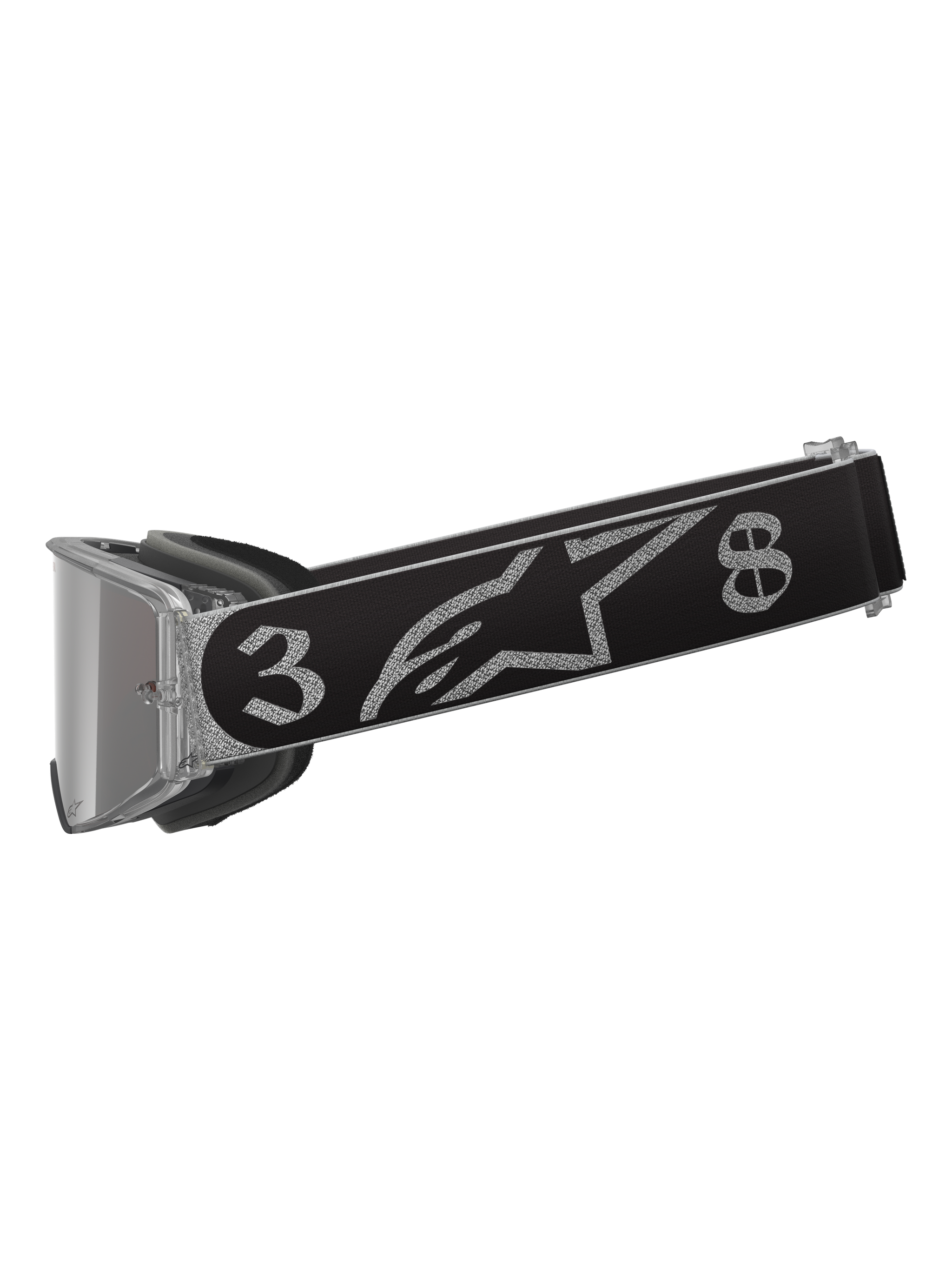 Alpinestars Limited Edition DNGR38 XXV Supertech Vision Motocross Goggles, Black and Silver with a Silver Mirror Lens.