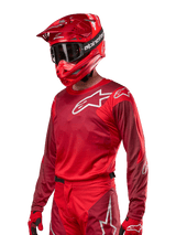 Alpinestars 2024 Racer Hoen Jersey in Mars Red and Burgundy, breathable motocross jersey for off-road performance.