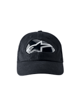 RSRV Shield Cap, Black Baseball Cap, Reflective Black and White Logo, Curved Brim, Premium Streetwear, Alpinestars RSRV Collection