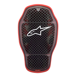 Alpinestars Nucleon KR-1 Cell i Back Protector, Motorcycle Back Protector Insert, Transparent Smoke Red, featuring a honeycomb micro-structure cell design with a white Alpinestars logo in the center, lightweight and ergonomic protective gear.