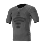 Alpinestars Roost Base Layer Top, Motocross and Off-Road Tech Layer, Anthracite Black, Short-Sleeve Breathable Knit with Strategic Padded Zones for Roost Protection.